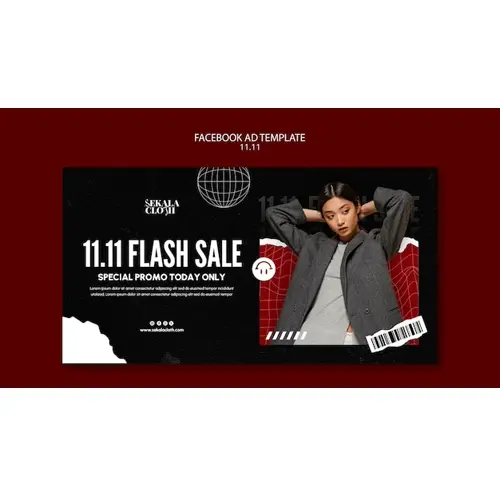11.11 flash sale facebook template