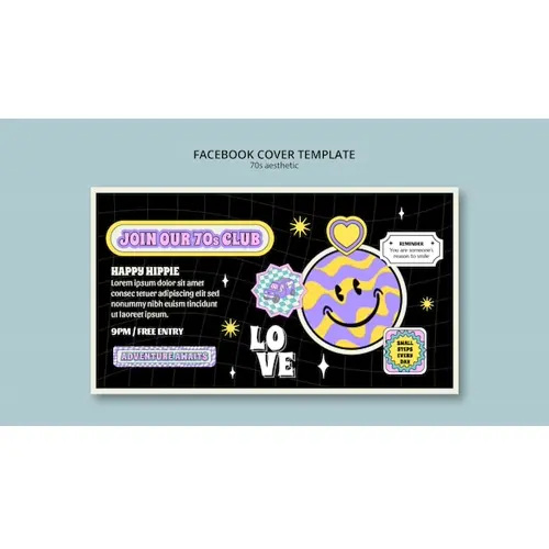 70's aesthetic facebook cover template
