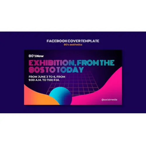 80's aesthetics facebook cover template