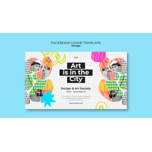 Abstract bubble mask facebook cover