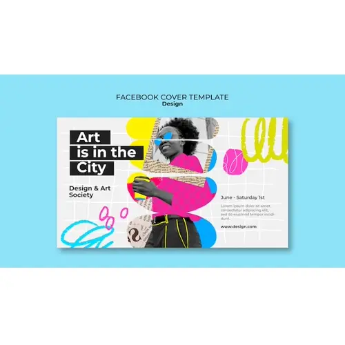 Abstract bubble mask facebook cover