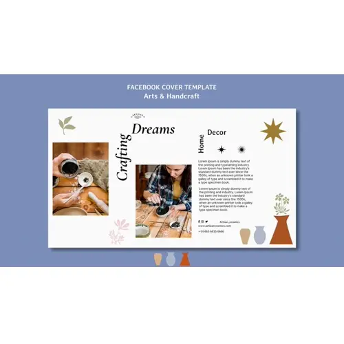 Arts and handcraft facebook cover template