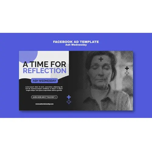 Ash wednesday celebration facebook template