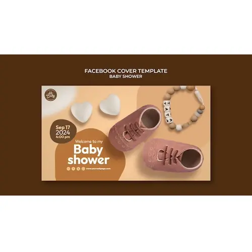 Baby shower celebration facebook cover template