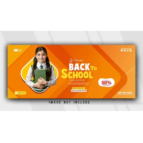 Back to school facebook banner template