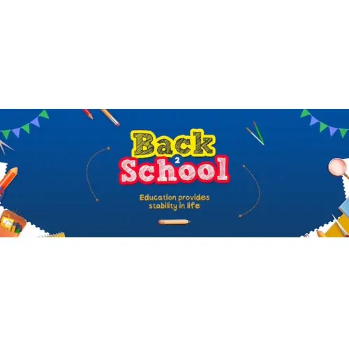 Back to School Facebook Cover Template with Education Elements