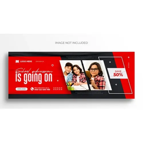 Back to school facebook timeline cover and web banner template