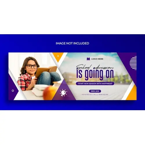 Back to school Facebook timeline cover and web banner template