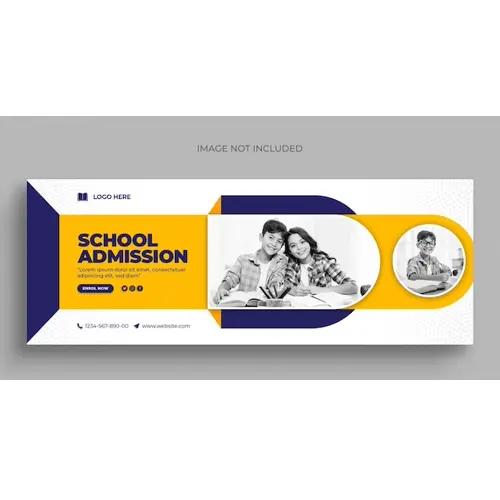 Back to school social media web banner flyer and Facebook cover photo design template