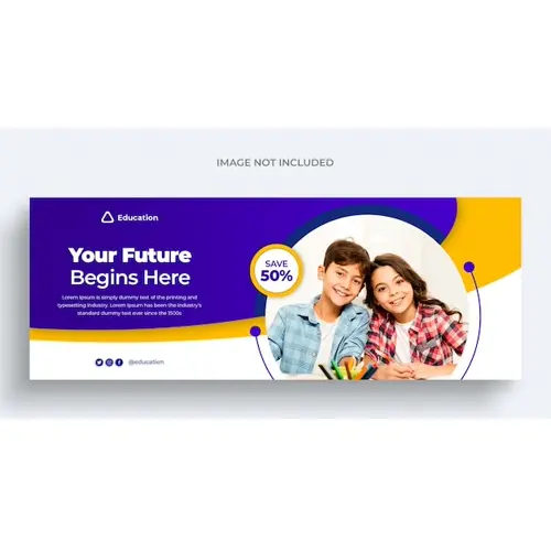 Back to school social media web banner flyer and Facebook cover template