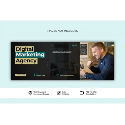 Banner digital marketing agency or Facebook cover web post banner template psd