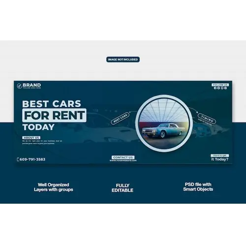 Best Cars For Rent Today Facebook Cover Banner Template