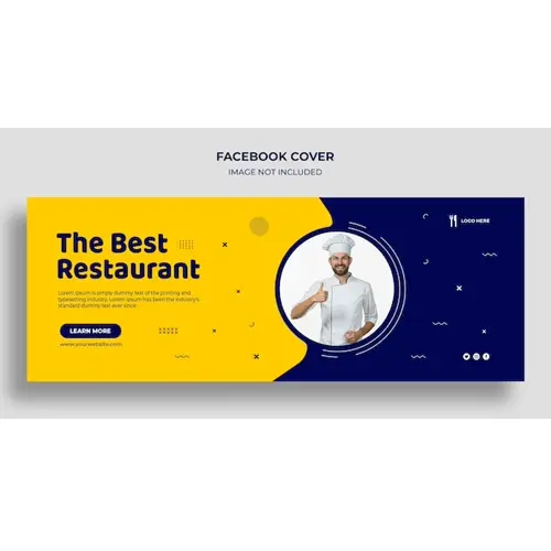 Best restaurant Facebook timeline cover and web banner template