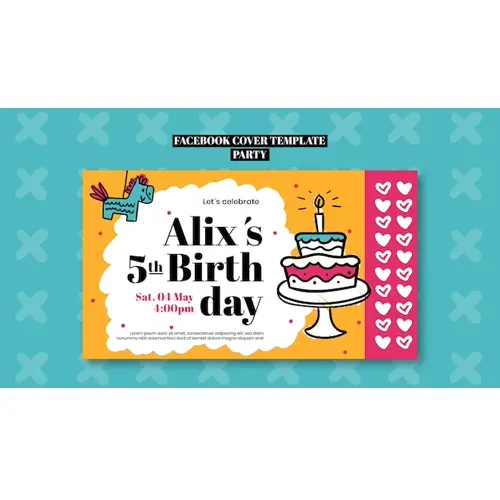 Birthday party celebration facebook cover