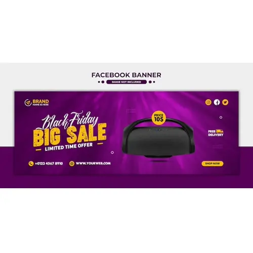 Black friday big sale promotion facebook cover and web banner template
