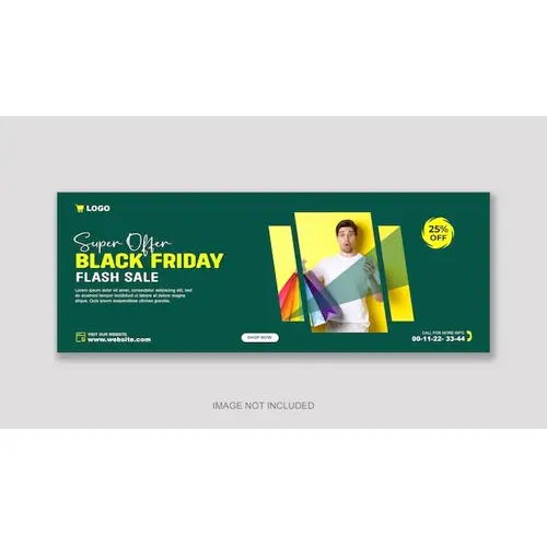 Black friday discount sale facebook cover banner template