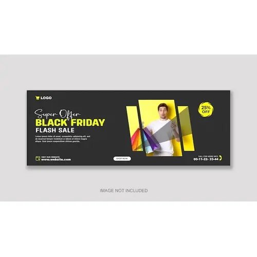 Black friday discount sale facebook cover banner template