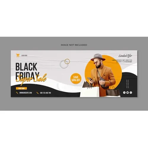 Black friday facebook cover social media and web banner template