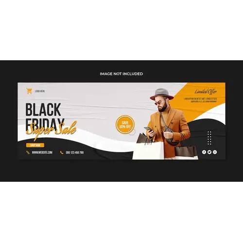 Black friday facebook cover social media and web banner template