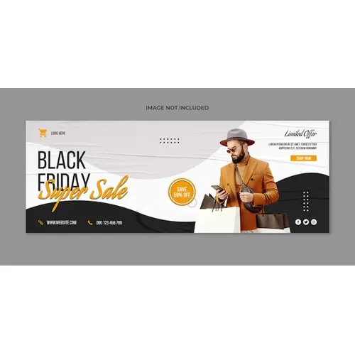 Black friday facebook cover social media and web banner template