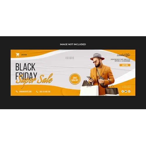 Black friday facebook cover social media and web banner template