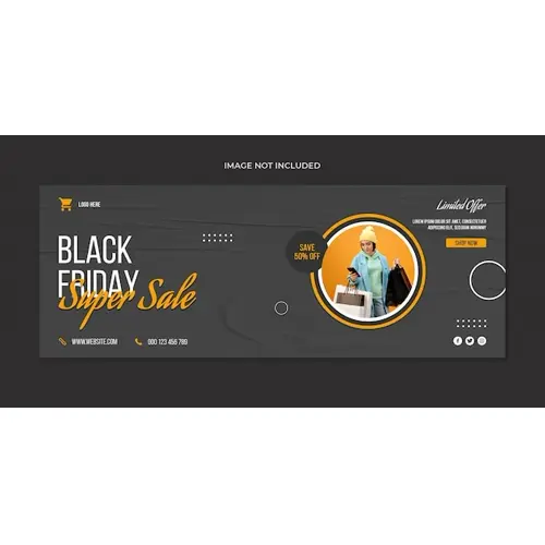Black friday facebook cover social media and web banner template