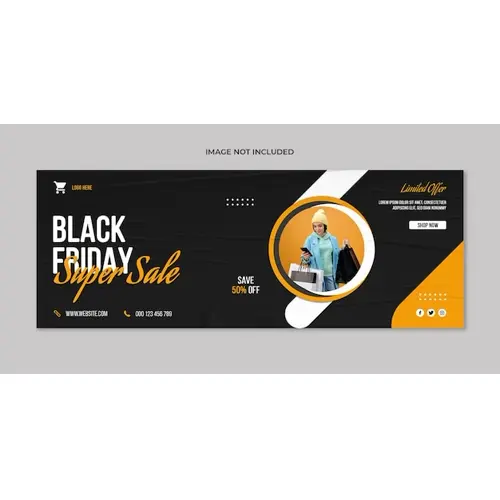 Black friday facebook cover social media and web banner template