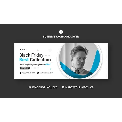 Black friday fashion sale Facebook cover and web banner template