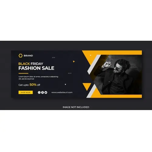 Black friday fashion sale social media banner and facebook cover photo design template