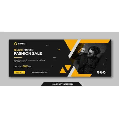 Black friday fashion sale social media banner and facebook cover photo design template