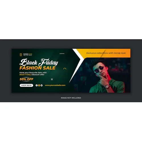 Black friday fashion sale social media Facebook cover template