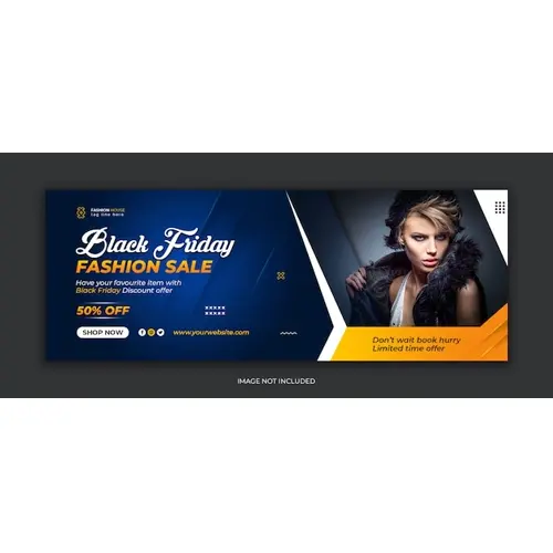 Black friday fashion sale social media facebook cover template