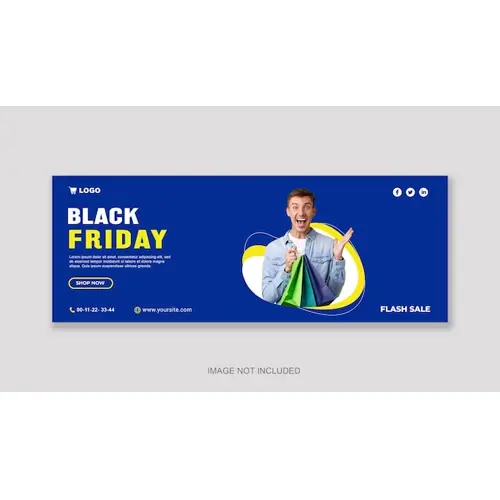 Black friday flash sale facebook cover banner template