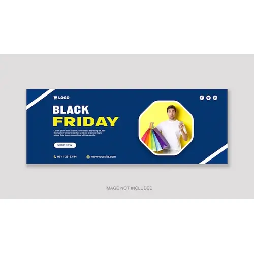 Black friday flash sale facebook cover banner template