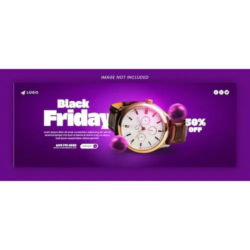 Black Friday mega sale Facebook cover banner template