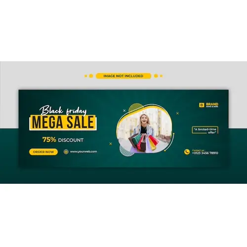 Black Friday mega sale facebook timeline cover and web banner template