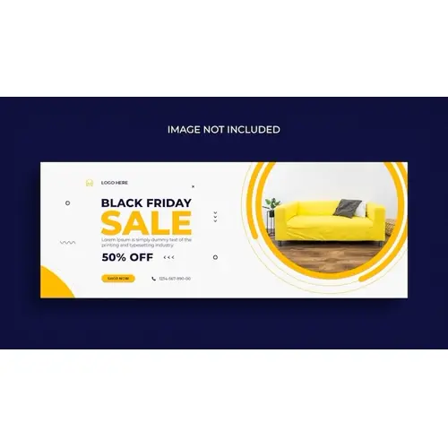 Black Friday mega sale promotional social media, Facebook cover and web banner template