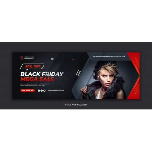 Black friday mega sale social media Facebook cover template
