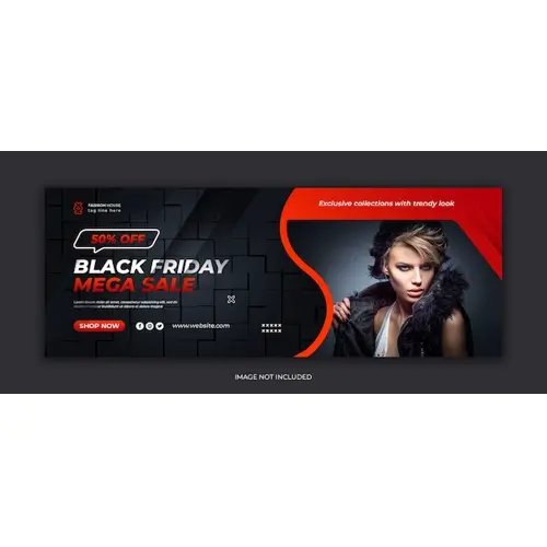 Black friday mega sale social media facebook cover template