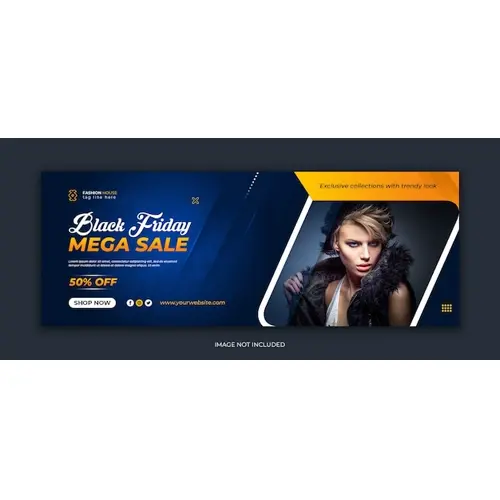 Black friday mega sale social media facebook cover template