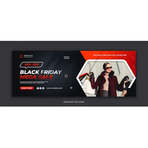 Black friday mega sale social media facebook cover template