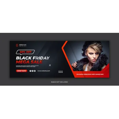 Black friday mega sale social media facebook cover template
