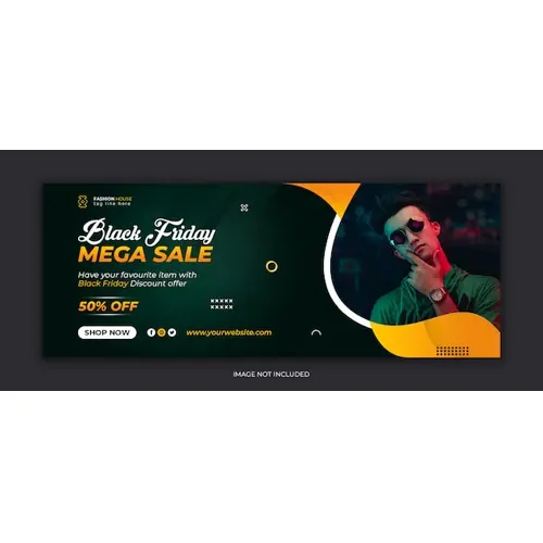 Black friday mega sale social media Facebook cover template