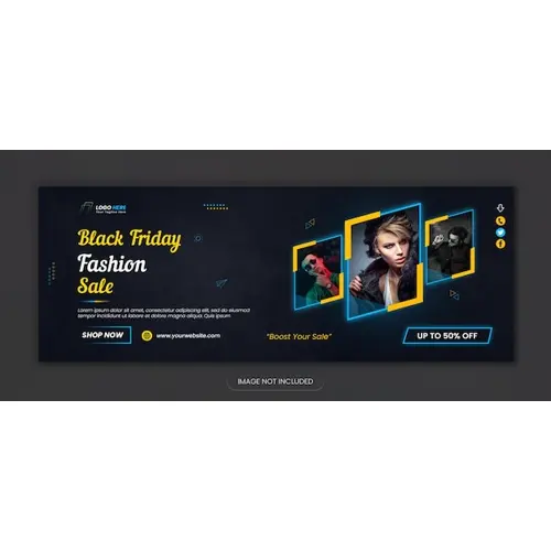 Black friday new fashion sale social media facebook cover design and new web banner design template