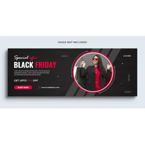 Black Friday sale banner promotional facebook cover banner template