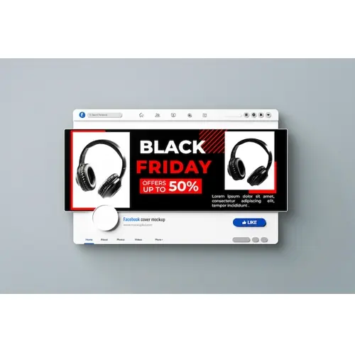 Black friday sale Facebook cover banner template design