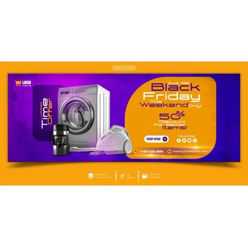 Black Friday sale Facebook cover banner template