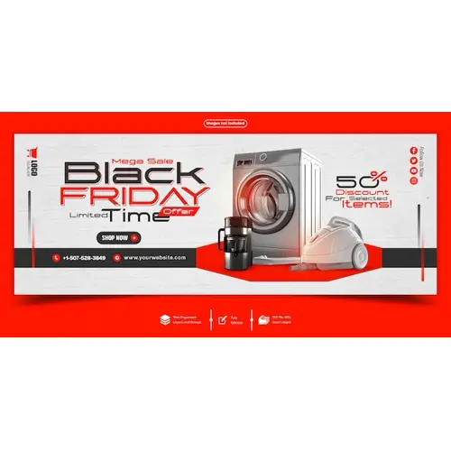 Black Friday sale Facebook cover banner template