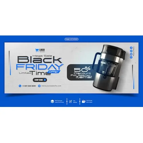 Black Friday sale Facebook cover banner template