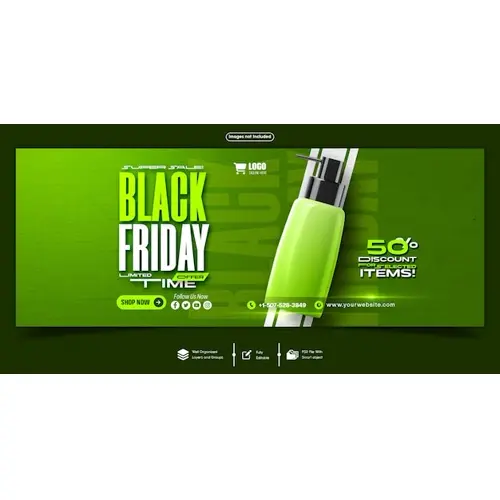 Black Friday sale Facebook cover banner template